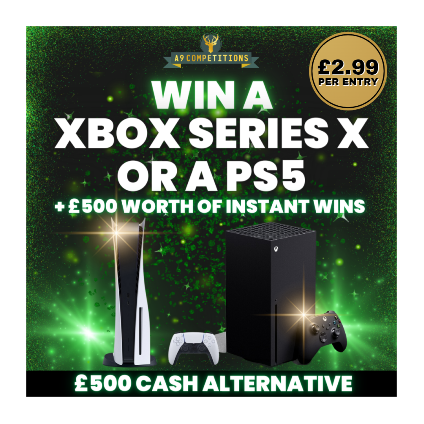 Xbox Series X or PS5 + £500 Worth of Instant Wins A9 Competitions