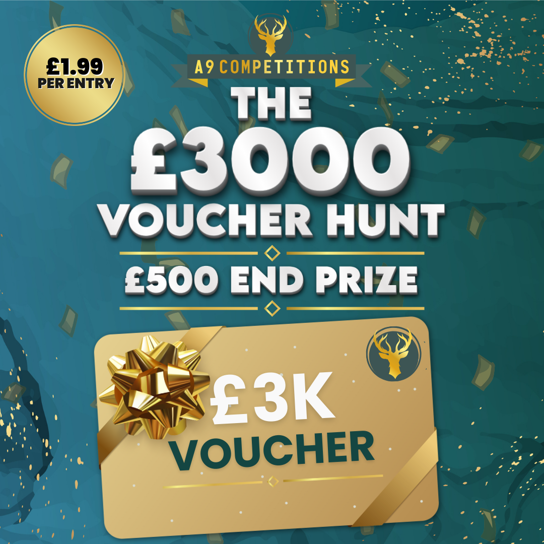 £3K Voucher Hunt £500 END PRIZE £2.5K INSTANT WINS A9 Competitions